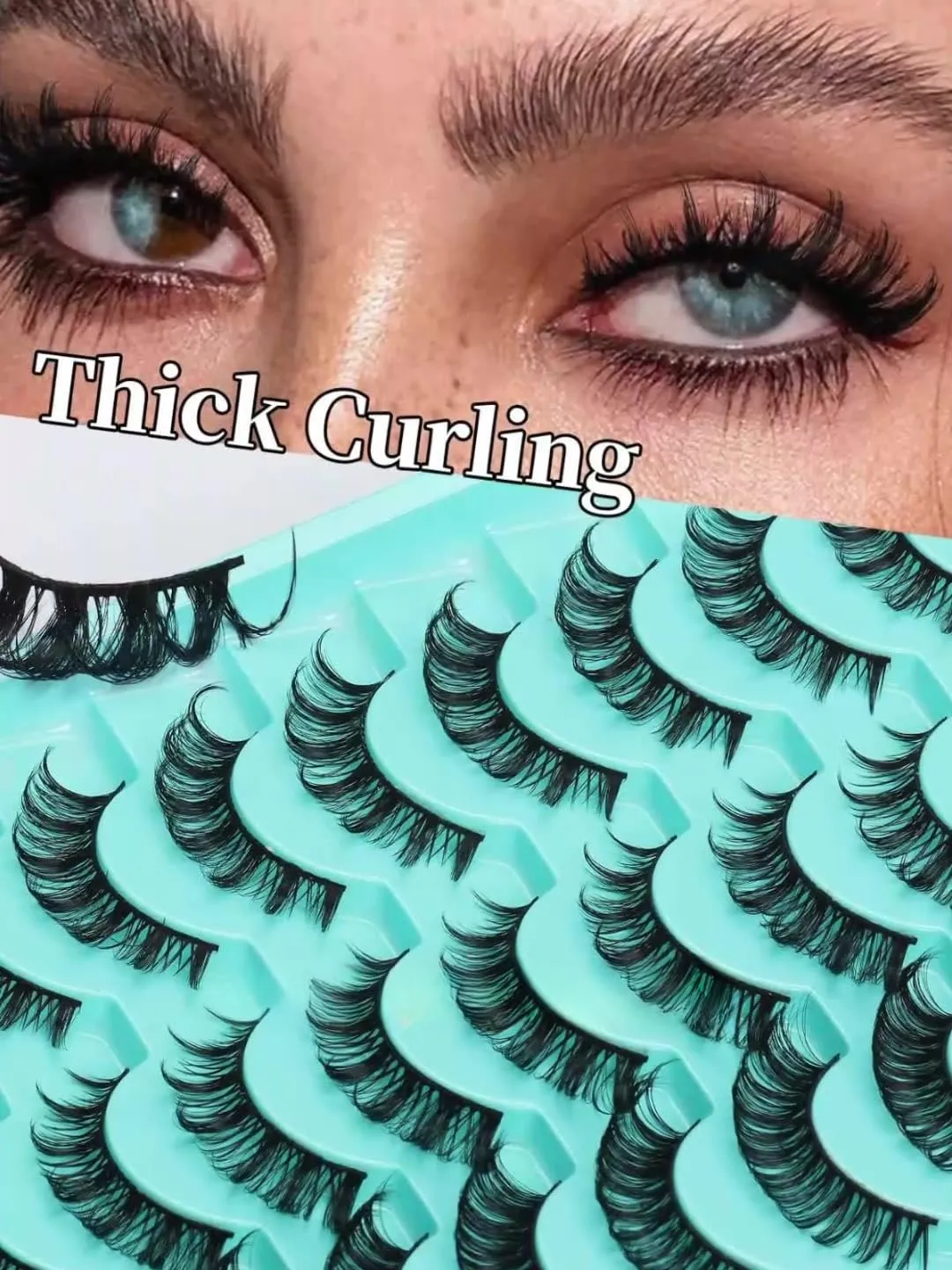 48 Pairs False Eyelashes, Lash Extensions Cat Eye Faux Mink Lashes Natural Look Fluffy Wispy Lashes High-Capacity Lash Set