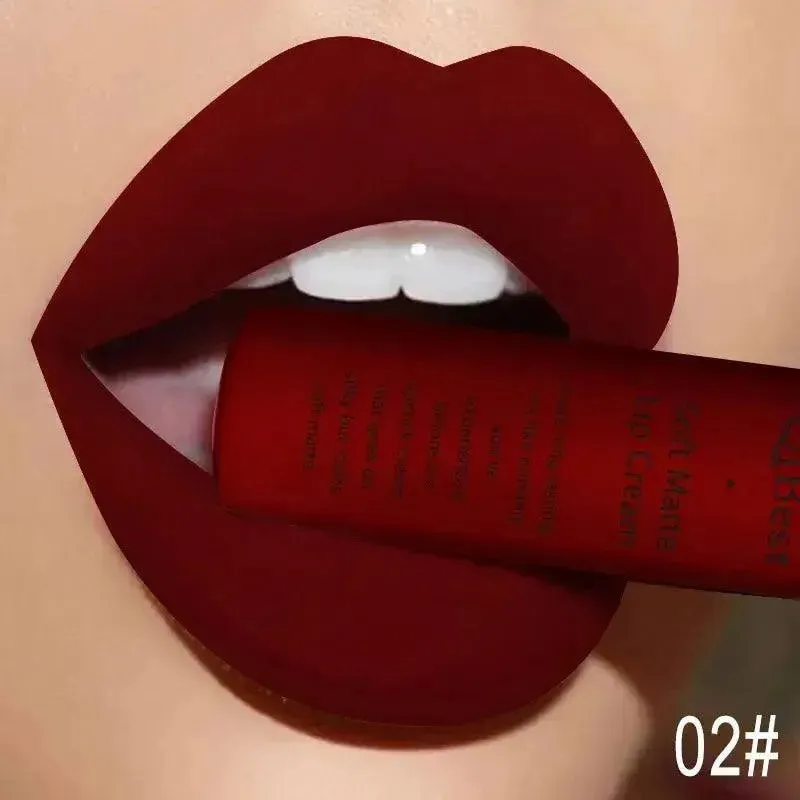 QIBEST Velvet Matte Liquid Lipstick - Waterproof Long-Lasting Lip Gloss